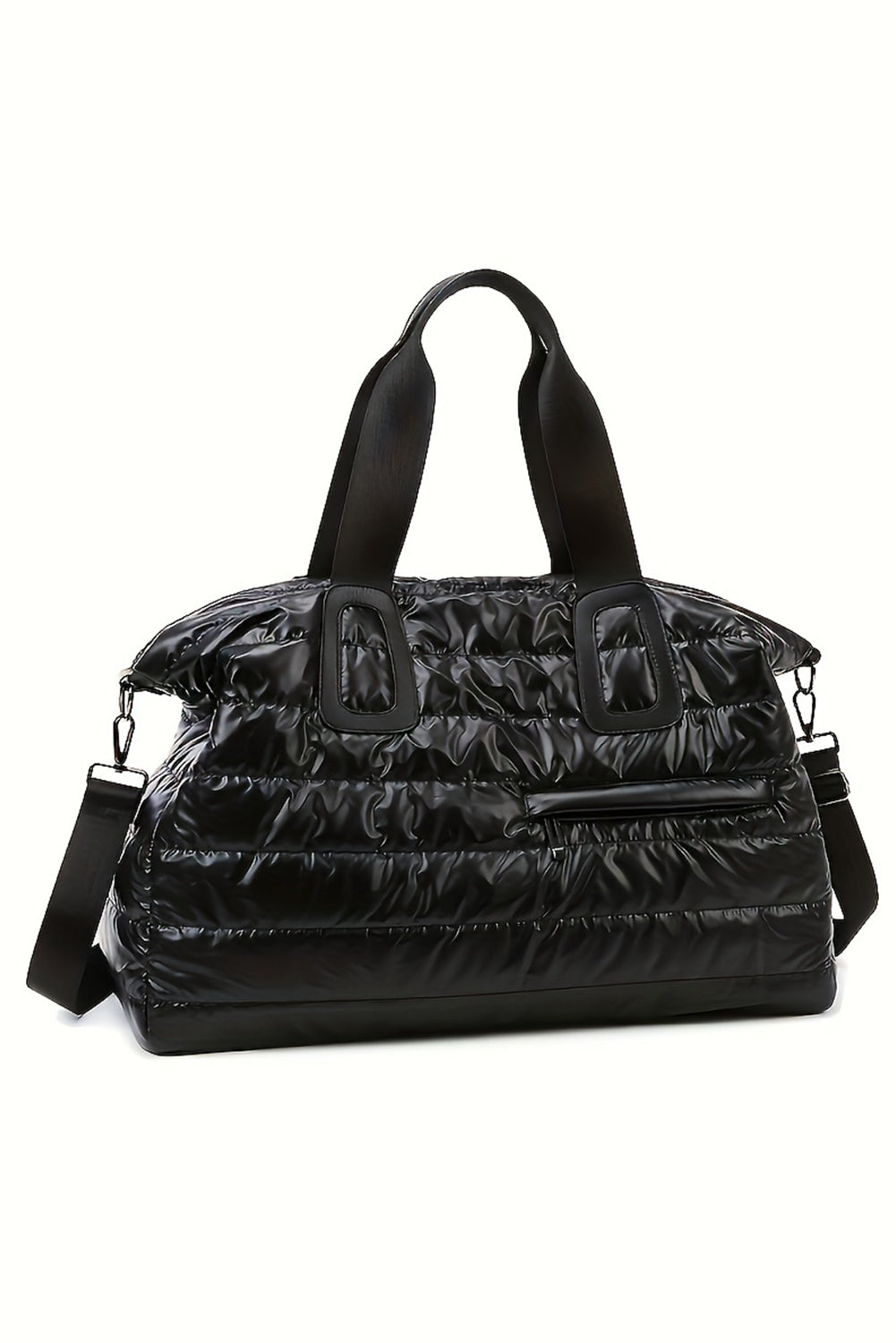 Bolsa de lona acolchada negra de gran capacidad e impermeable