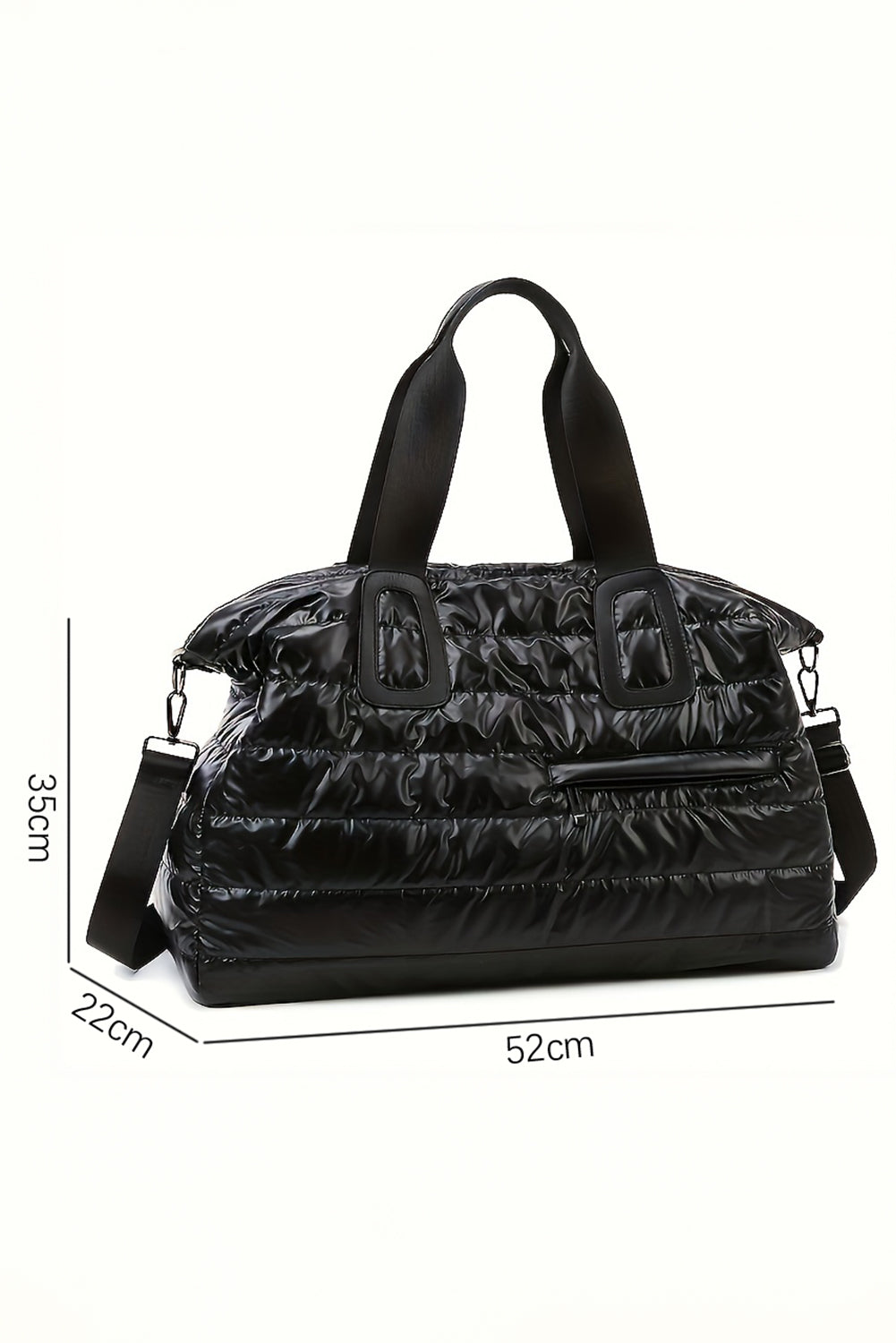 Bolsa de lona acolchada negra de gran capacidad e impermeable