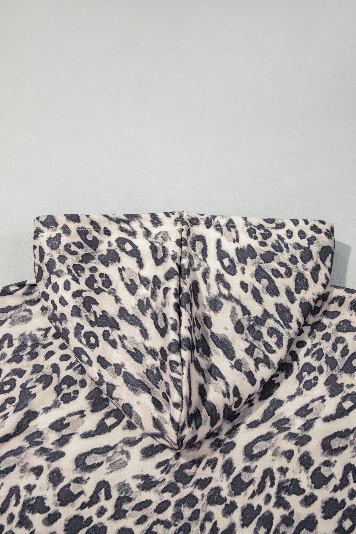 Conjunto de pantalón con capucha, cremallera y cordón ajustable con estampado de leopardo multicolor