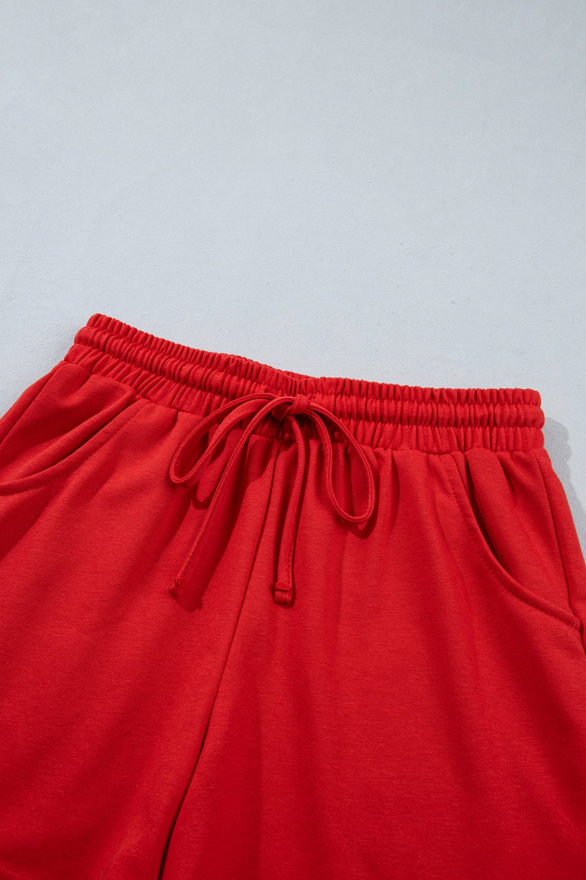 Conjunto de 2 piezas: pantalón corto de manga larga de color liso con estampado de cuadros