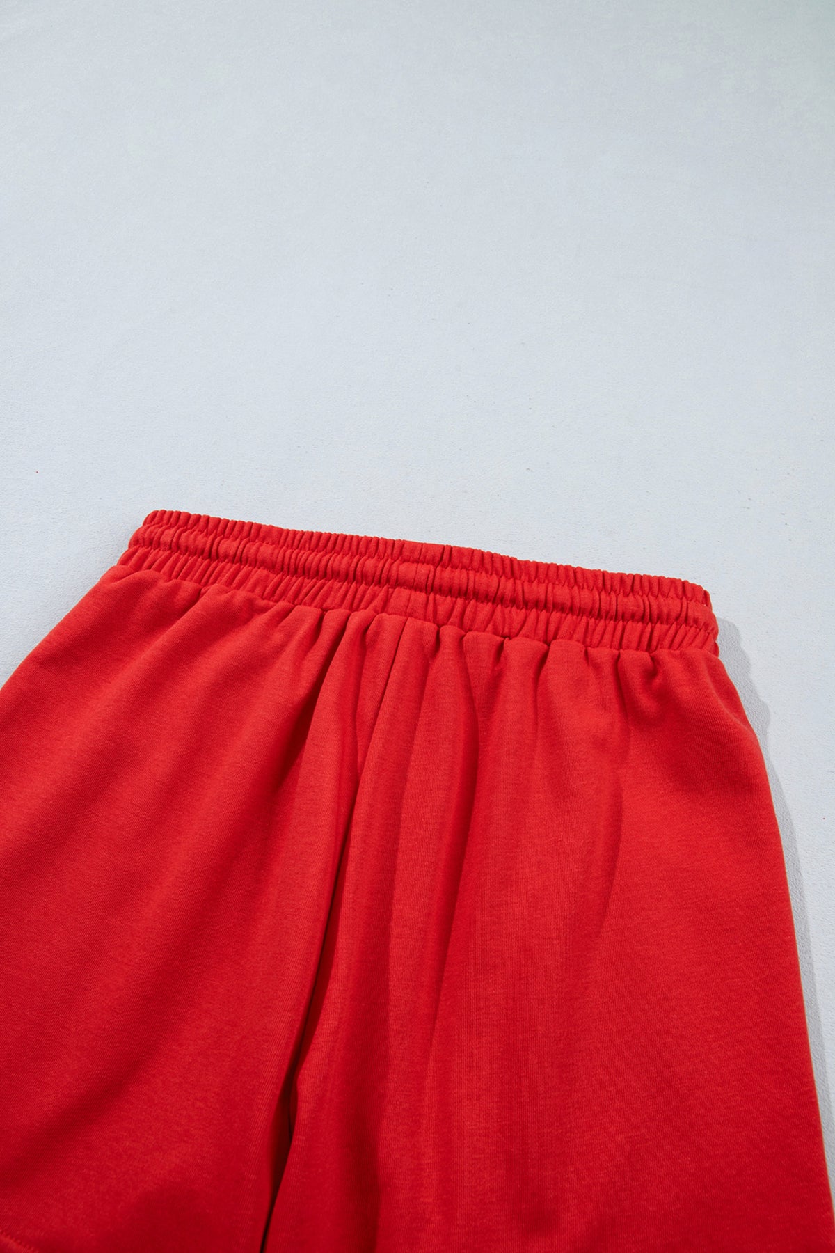 Conjunto de 2 piezas: pantalón corto de manga larga de color liso con estampado de cuadros