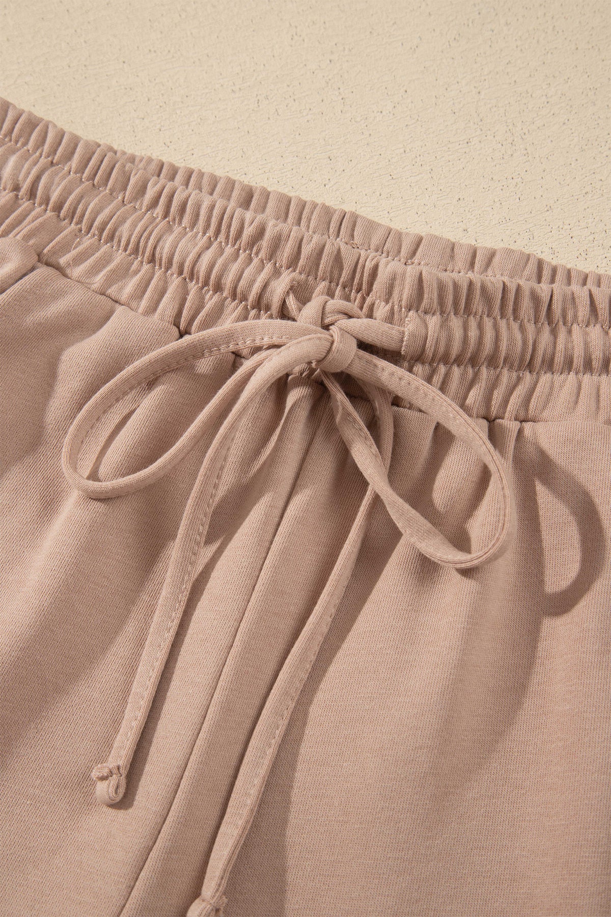Conjunto de 2 piezas: pantalón corto de manga larga de color liso con estampado de cuadros