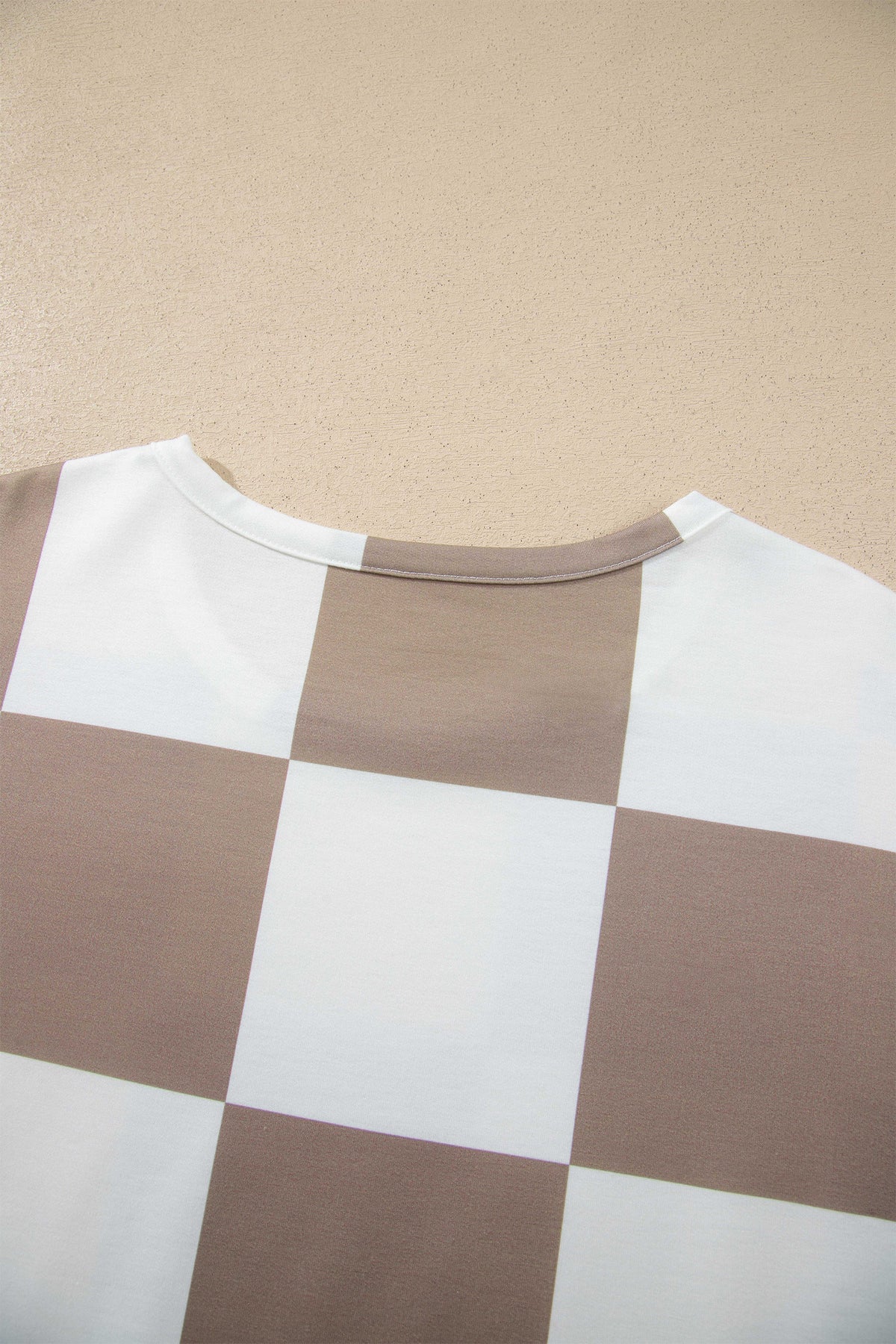 Conjunto de 2 piezas: pantalón corto de manga larga de color liso con estampado de cuadros