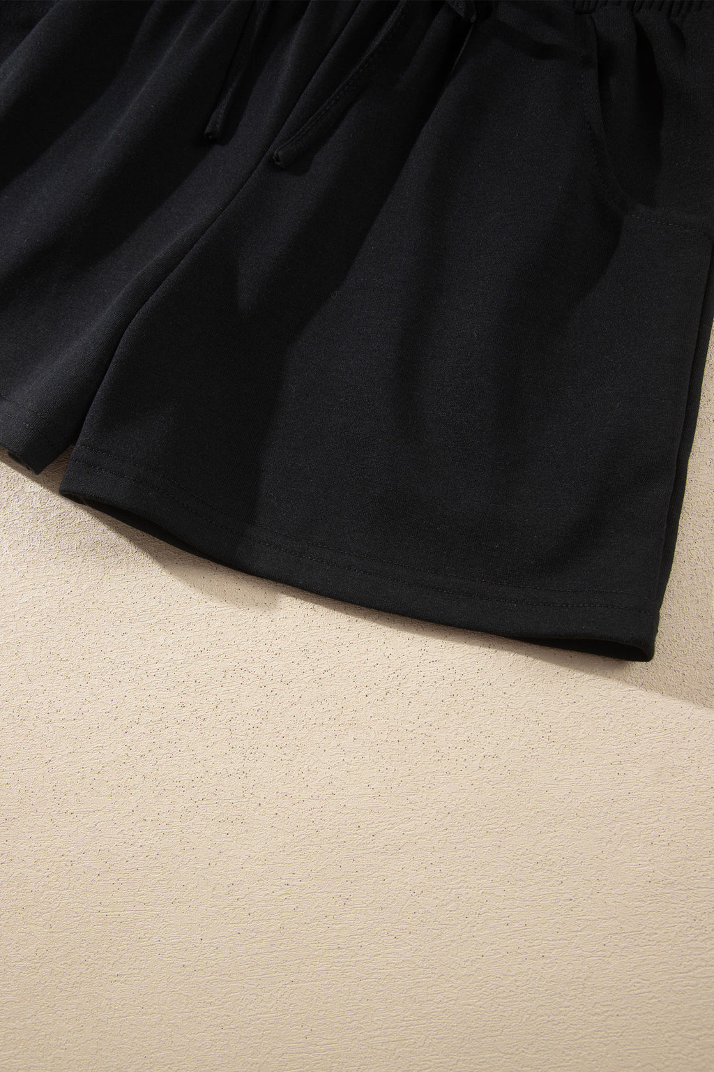 Conjunto de 2 piezas: pantalón corto de manga larga de color liso con estampado de cuadros