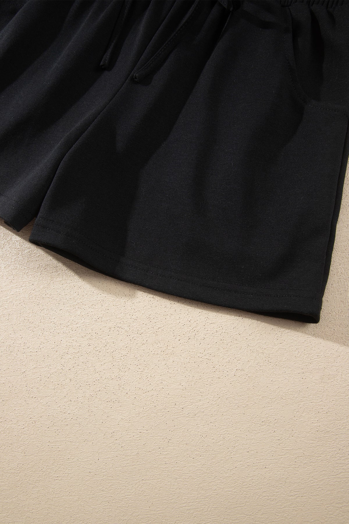 Conjunto de 2 piezas: pantalón corto de manga larga de color liso con estampado de cuadros