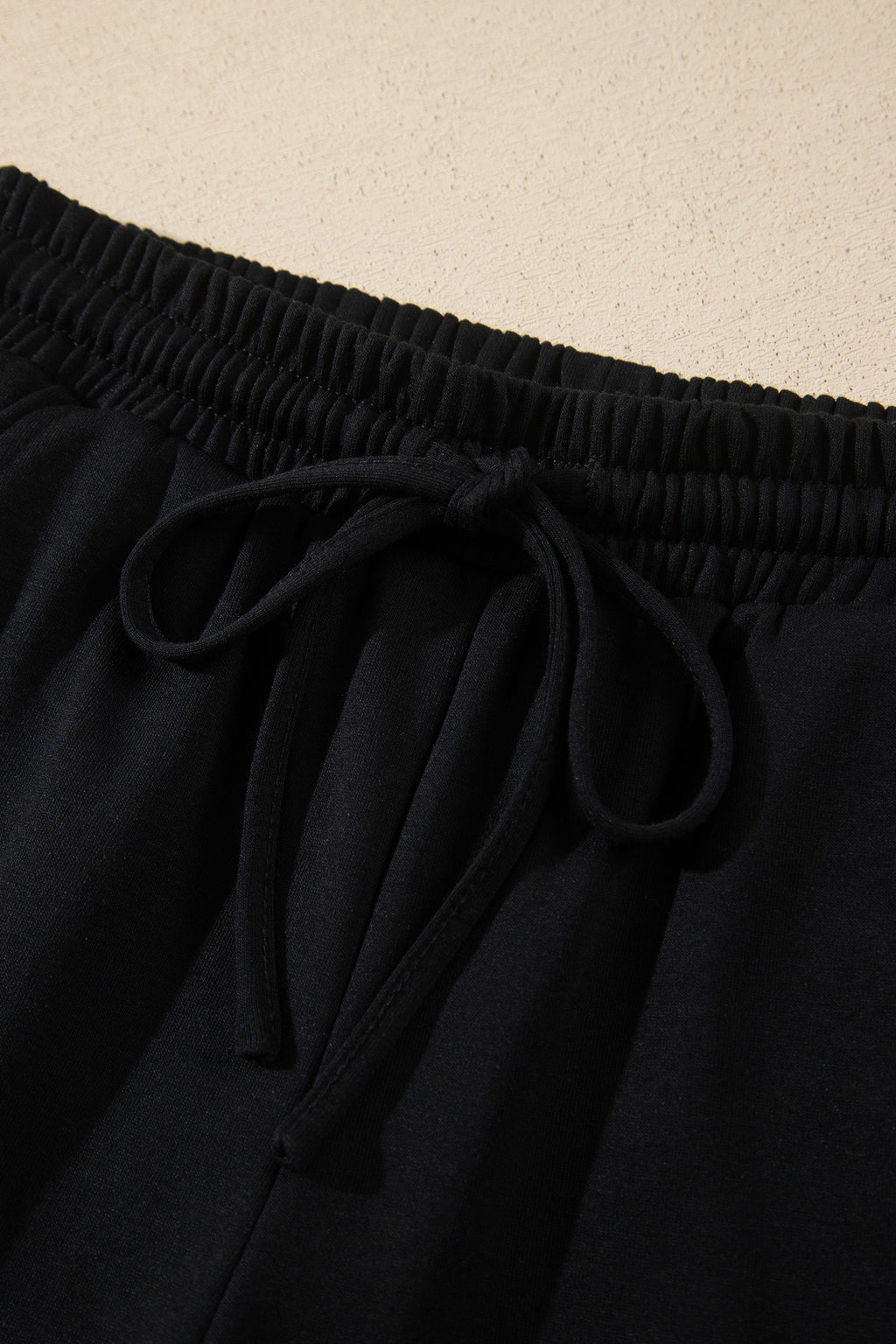 Conjunto de 2 piezas: pantalón corto de manga larga de color liso con estampado de cuadros