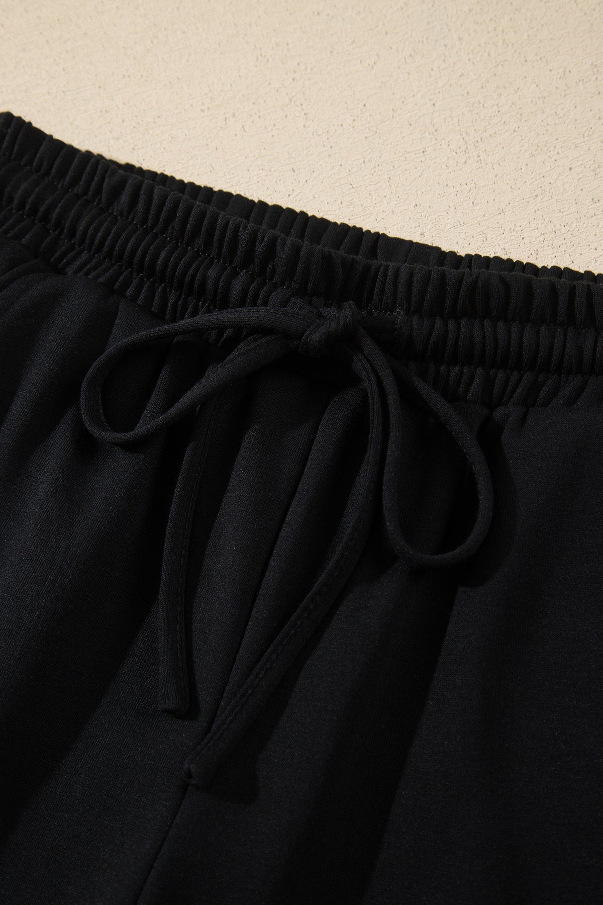 Conjunto de 2 piezas: pantalón corto de manga larga de color liso con estampado de cuadros