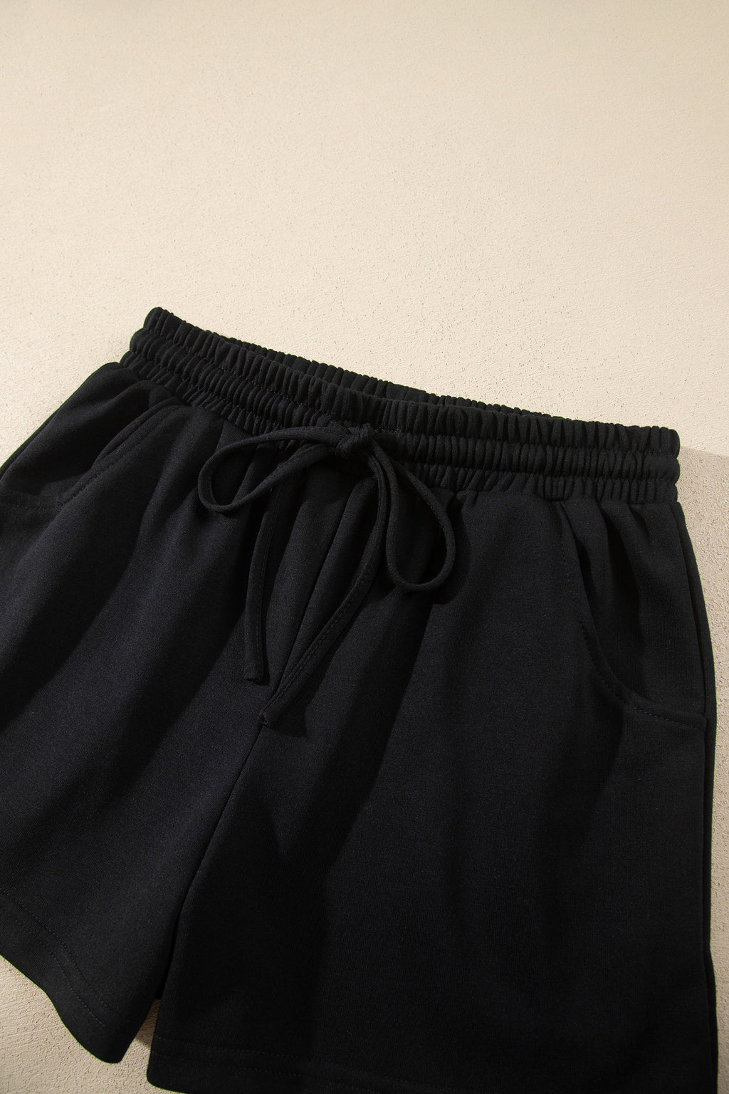 Conjunto de 2 piezas: pantalón corto de manga larga de color liso con estampado de cuadros