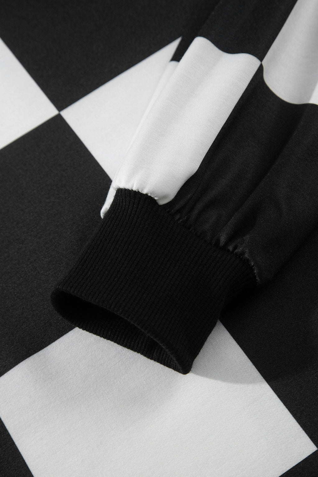 Conjunto de 2 piezas: pantalón corto de manga larga de color liso con estampado de cuadros