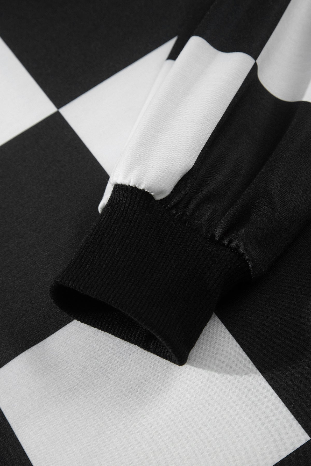 Conjunto de 2 piezas: pantalón corto de manga larga de color liso con estampado de cuadros