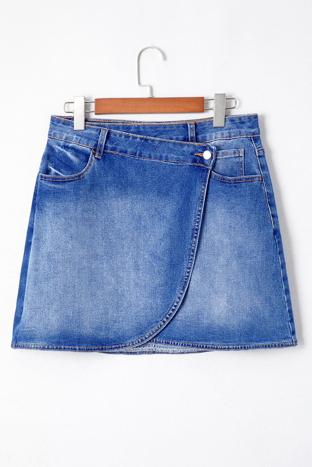 Minifalda vaquera azul Ashleigh con cintura cruzada
