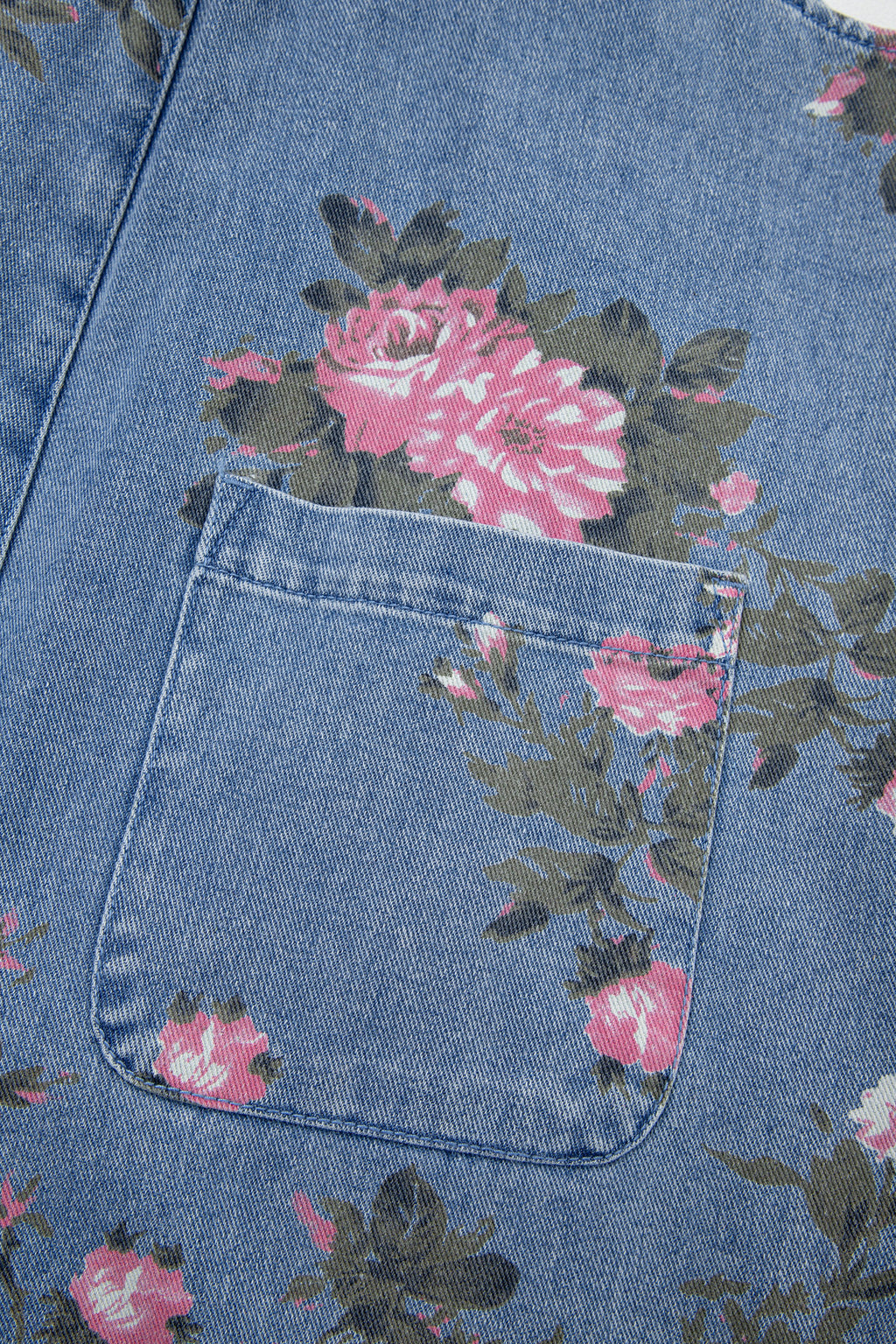 Peto corto vaquero con estampado floral de Myosotis