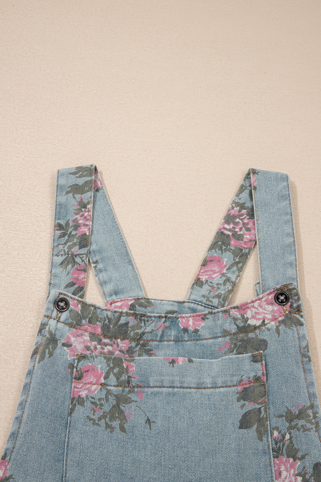 Mono vaquero plisado de talle alto y pierna ancha con estampado floral azul Beau