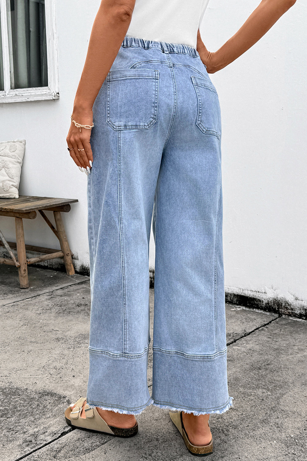 Pantalones vaqueros de pierna ancha azul Beau.